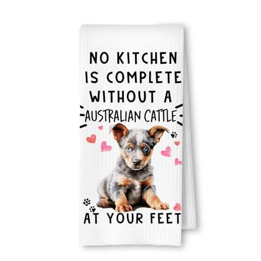 ArtisaEura Australian Funny Dog Kitchen Towels - Australian Cattle Waffle Weave Dish Towels,A Kitchen Is Not Complete Without A Australian CattleHand Towel For Home Bathroom,Dog Lovers Gift,16×24 Inch