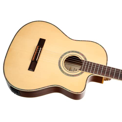 Ortega RCE145NT Thinline – Guitare Classique 4/4 - Les Beatles, Paul McCartney, John Lennon, RIngo Starr, George Harrison Ortega RCE145NT Thinline - Guitare Classique 4/4 – Image 5