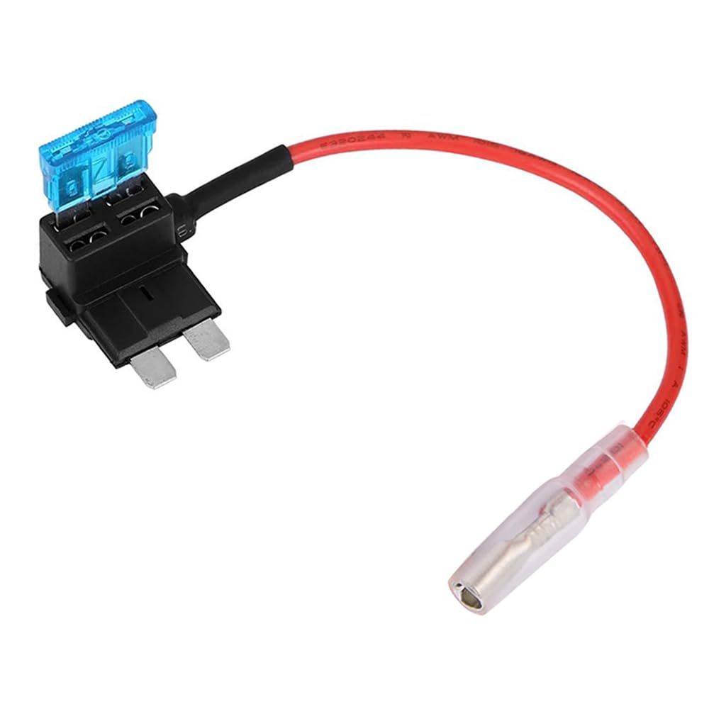 6 Sztuk 12V / 24V Zestaw Uchwyt Bezpiecznika, Kran Bezpiecznika Samochodowego z Przewodem 16 AWG, Bezpłatne 18 Sztuk Płaskich Bezpieczników i Ściągacz Bezpieczników (Terminal Tyłkowy)