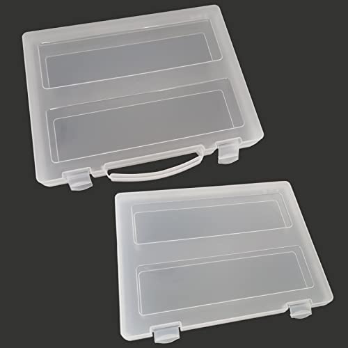 Aggofory Plastic A4 File Box, 2 Pack Transparent Double-Buckle Storage Box For Paper, Book Documents Magazines Paper Protector, School Office Storage Container (2 Size) #TOP1