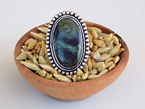 Star Galaxy Jasper Ring, Silver Plated Ring, Handmade Ring, Women Jewelry, (Size- 7.25 USA) BRS-12199 image 5