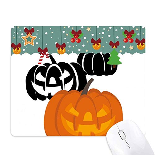 Alfombrilla de ratón con estampado de tres calabazas y base de goma para Halloween