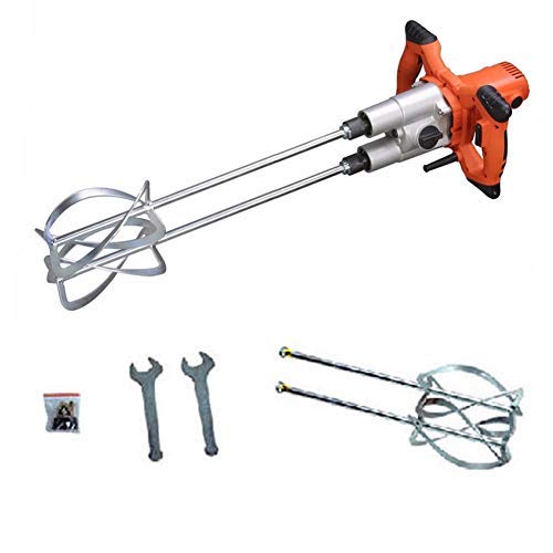 Power Concrete Mixers, 1400W Electric Mortar Mixer Dual Paddle High Low Gear 2 Speed Paint Cement Grout Mixers - Concrete & Mortar Mixer Stirring Tool for Cement Plaster Grout Mortar, USA STOCK