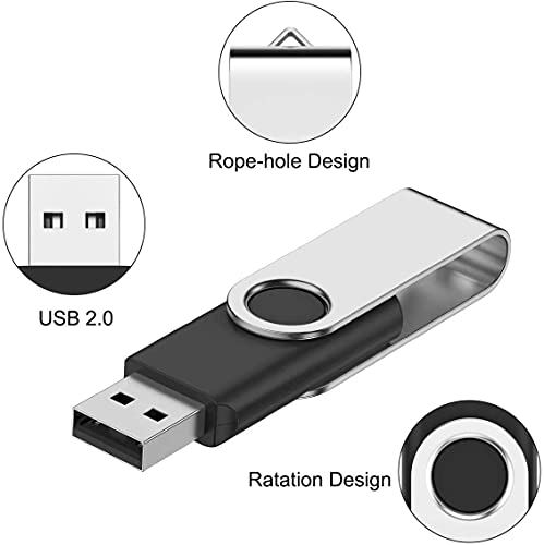 USB Stick, AreTop Memory Stick 2GB 20 Pack, Flash Drive 2.0 Swivel Thum Drive with Lanyard and LED Indicator - Image 4