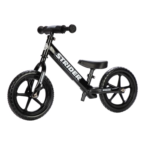 Strider 12 Sport Bike, Black - No Pedal Balance Bicycle for Kids 1 to 4 Years - Includes Safety Pad...