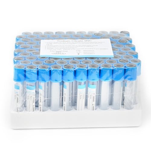 Meterbox Vacutainer Blood Collection Tubes 5ml PT Tube Vacuum Collecting Lab Tube for Lab Test Tubes Pet Animals Veterinary 100 Pcs Wrap Packaging