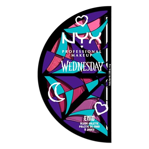 NYX PROFESSIONAL MAKEUP Wednesday Stained Glass Blush Palette, Makeup Palette with 4 Versatile, Intensely Pigmented Blush Shades
