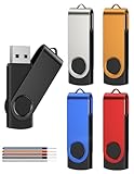 Kepmem Memoria USB de 4 GB Unidad Flash 2.0 Paquete de 5 USB Stick Pendrive Portátil Multicolor Pack USB Ligero Unidad de Datos Amplia compatibilidad Metálica con Llavero para Almacenamiento de Datos