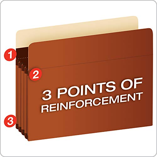 Pendaflex File Organizer, Accordion Style with Pockets, Expands 3.5", Legal Size, Straight Tab, Brown Redrope, Tyvek Reinforced, for Office, School, and Home Document Storage by Tops - Image 3