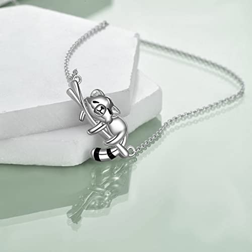ONEFINITY Red Panda/Raccoon/Cow Gifts Necklace Sterling Silver Pendant Cute Animal Jewelry for Women Girls3