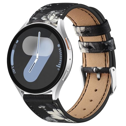 Mugust Correa para Samsung Galaxy Watch 7/6/5/4 40 mm 44 mm/Watch 5 Pro/Watch 4 Classic/6 Classic/Watch FE 40 mm/Watch 3 41 mm/Active 2 pulsera de piel, Eine Grösse, Cuero, A