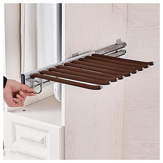 Pull Out Byxställ Sidmonterad, Utdragbar hängstång, Avtagbar byxställning, Skåporganisator Rack-djup 35 cm, Byxställ för garderob