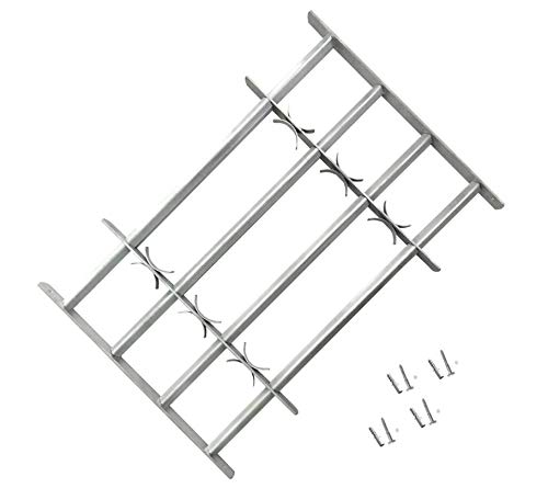 Reja para Ventana, Reja de Seguridad Ajustable para Ventanas con 4 Travesaños 1000-1500 mm