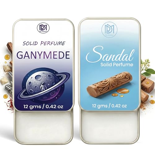 Image of Dr.Mashur Solid Perfume |sandal&Gandmede Alcohol Free Wax Perfume Balm, Long Lasting | Pocket Tin 12g, Pack Of 2| Non Greasy Smooth Glide, Travel Friendly Men And Women