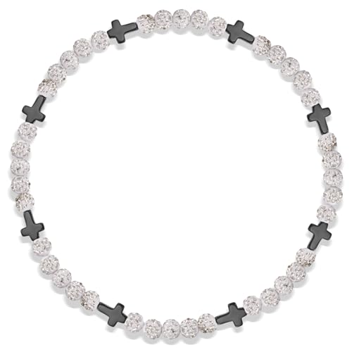 Beaded Baseball Necklace | Adjustable Sports Rope Chain with Baseball Cross Charm - Great Baseball Drip Gift for Players and Fans