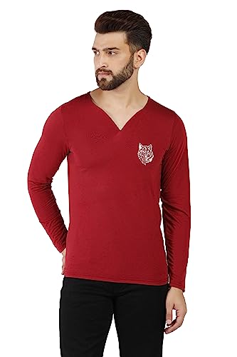 Image of INKKR Regular Fit Style V-Neck Full Sleeve T-Shirts for Men