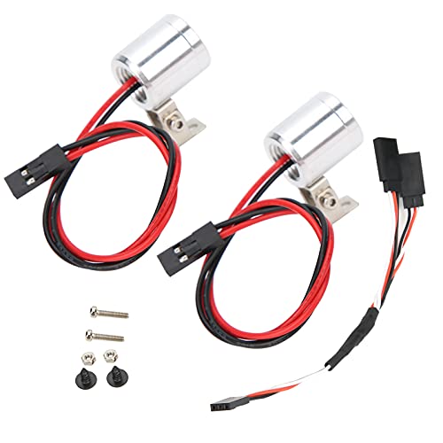 Faros LED de material metálico resistente para WPL MN86KS con luces intermitentes 6