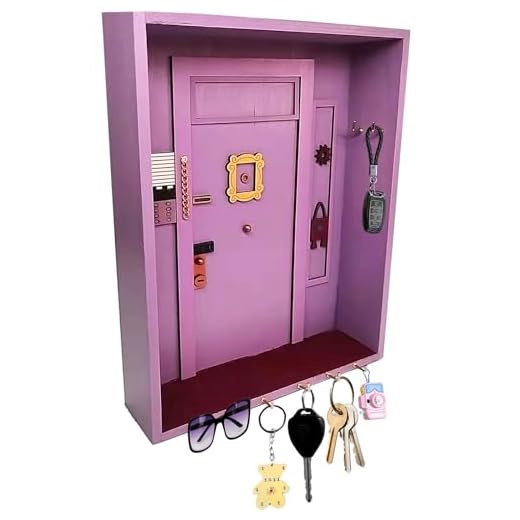 Friends Monica's Door Wall Key Holder, Llavero Pared Decoración Casa con 6 Ganchos, Soporte Llaves Decorativo Pared Madera para Amantes Serie Televisión, para Entrada,Salón y Oficina,Puerta,Sala Estar