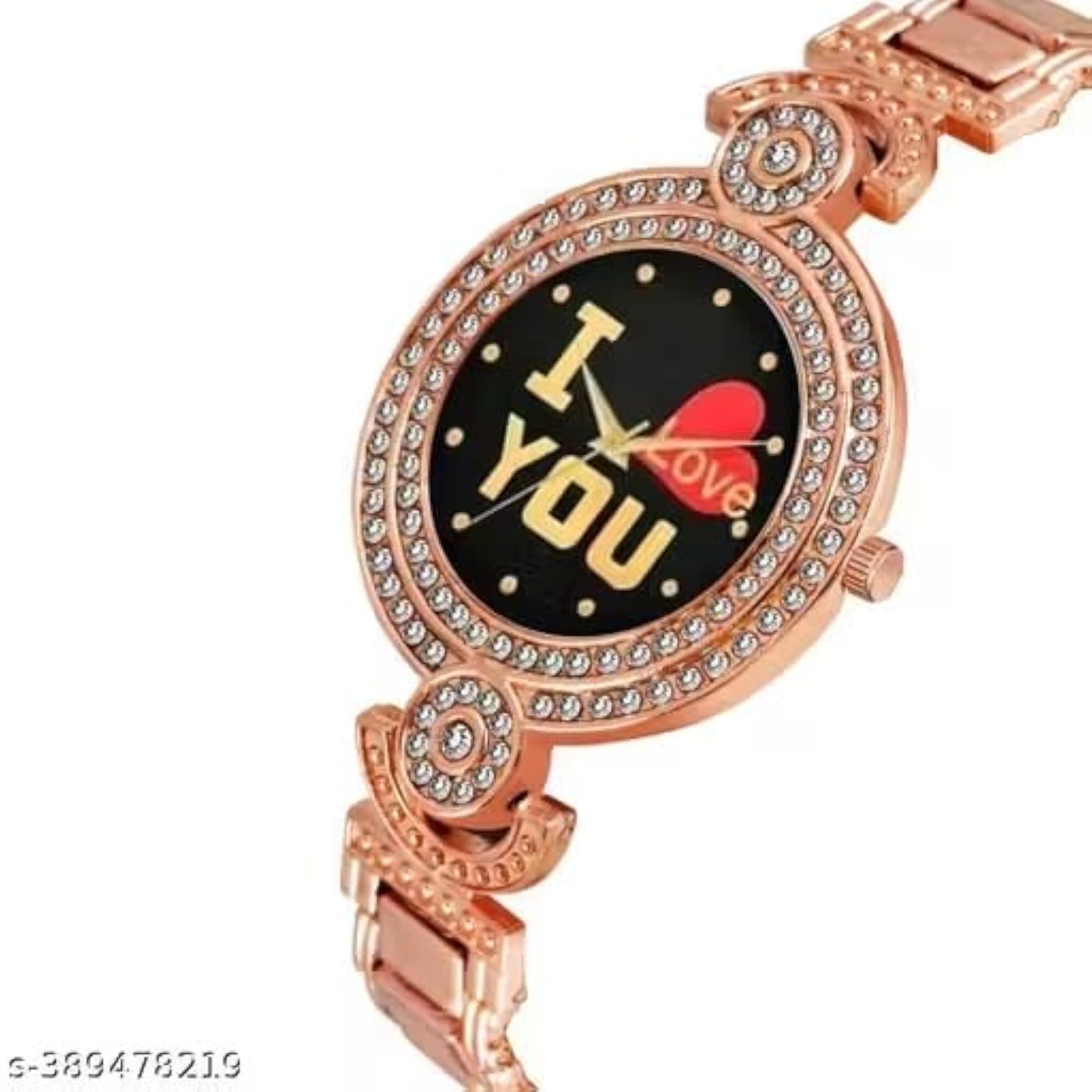 Women's I Love You Dial Rose Gold Watch, Romantic Design