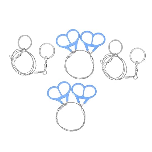 TEHAUX 4pcs Stainless Steel Fretsaws Portable Emergency Saws Chain Rope for and Outdoor Cutting