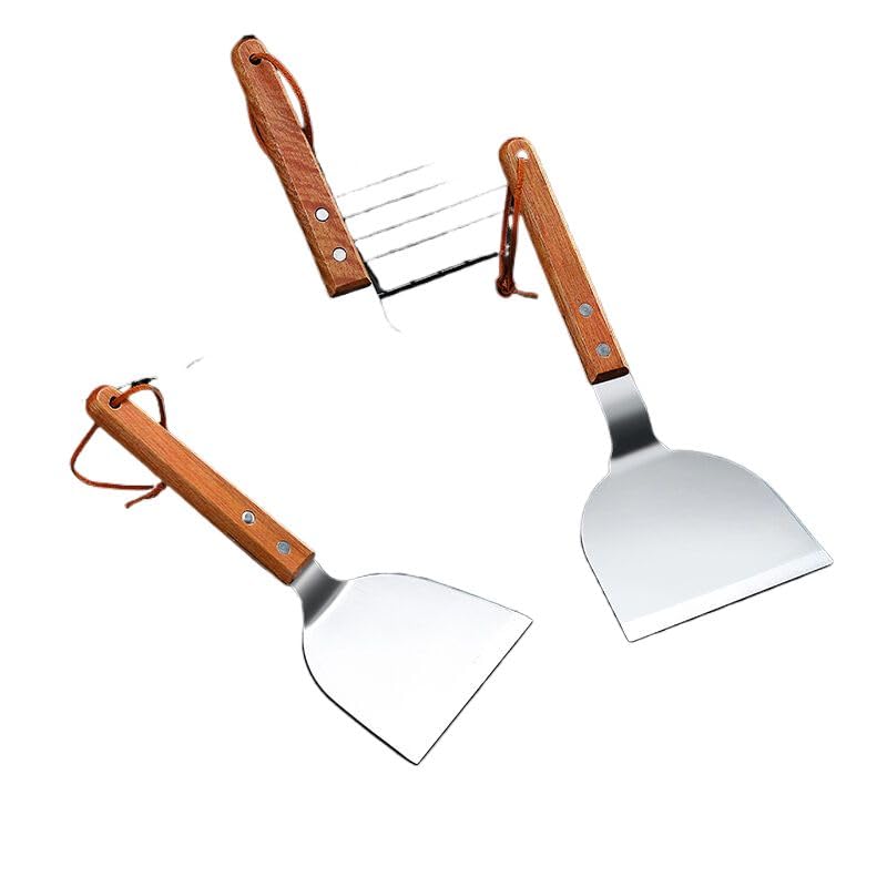 Amazon.com: 不锈钢煎铲煎饼果子工具刮子铲烙饼压饼铁板烧煎煎饼铲子