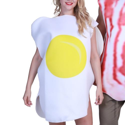 2 Disfraces de Halloween para parejas de tocino y huevos en talla única para adultos 6
