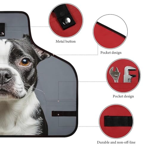 Boston Terrier delantal para taller con cierre rápido miniatura 3