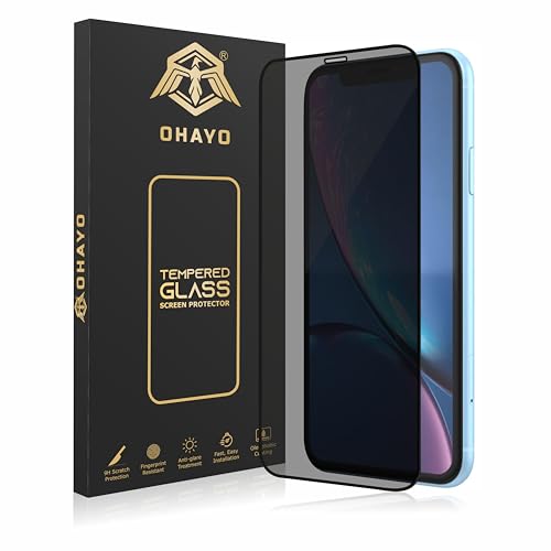Image of OHAYO Military Strength Tempered Glass Screen Protector Compatible with iPhone XS MAX-11PM (Privacy)| 9H+ Hardness, Strong Protection, Full Screen Edge-to-Edge Cover, Scratch Resistant, Bubble-Free Install, Ultra HD Clarity,With installation kit