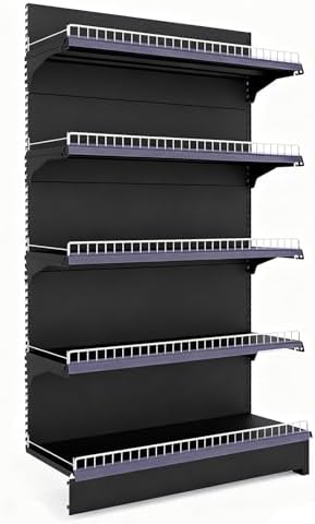 Heavy Duty Metal Gondola Shelving Display, 5-Tier Adjustable Retail Shelf Unit, Versatile Combination for Stores, 123cm/48.4in Long