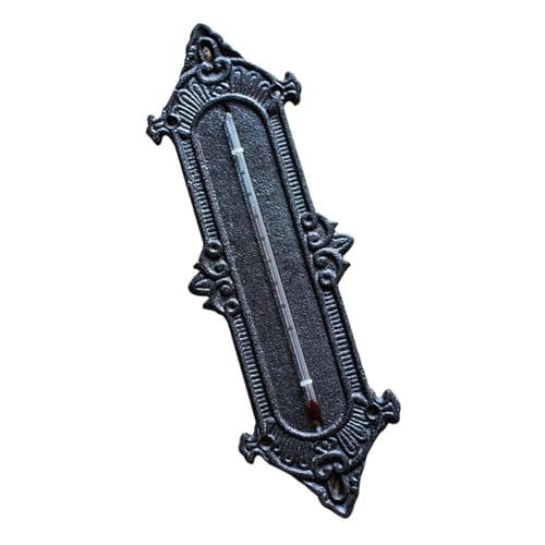 Thermomètre mural en fer noir haut de gamme au design élégant pour décoration intérieure