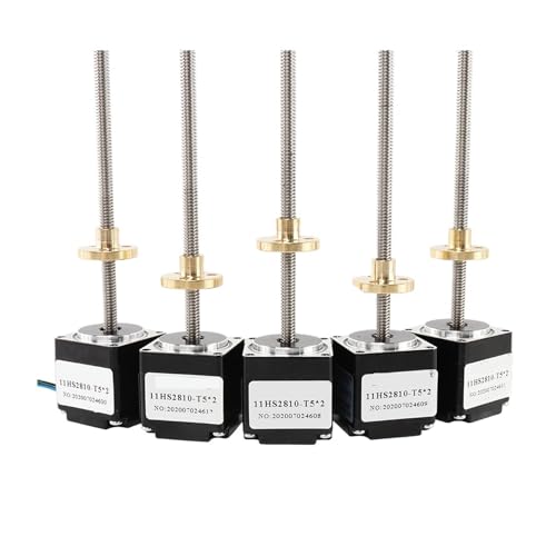Huayong Stepper Motor 5PCS NEMA11 Screw Motor 11HS2810-T5*2 Lead Range Screw Stepper Motor Length 250mm200mm300 mm for 3D Printer Monitor Equipment (Size : 2810-T5X2-L300MM X5)