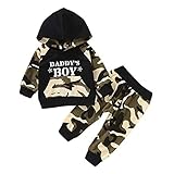  Chic-Chic Ensemble Garçon Bébé 2pc Pull-Over à Capuche + Pantalons Sport Pull Longues Manches Haut Sweat-Shirt Imprimé (18-24mois, Noir)