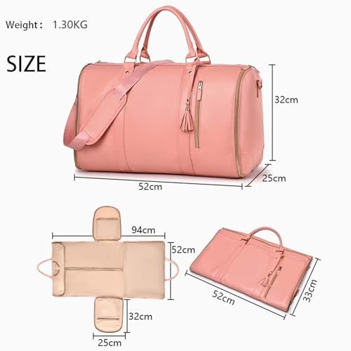 Luxemega Bag, 50L Capacity Luxemega Travel Bag, Luxemega Travel Bags for Women, Luhxe Travel Bag Garment Bag, Convertible Garment Duffel Bag (Pink)2