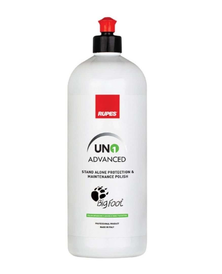 Rupes UNO Advanced Series Six Count 1 Liter Bottles of Stand Alone Protection & Maintenance Polish - Durable Protection in One Finishing Polish, Easy Clean Up & Gloss Enhancement