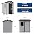 Outdoor Storage Shed with Floor, Plastic Resin Garden Shed with Window & Sloping Roof & Lockable Door for Patio Backyard Garden, Lawn Mower, Bike, Tool Storage (Grayish White + Black, 4' x 6')