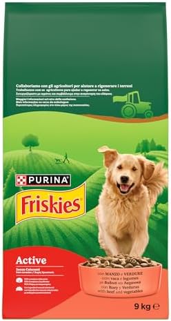 FRISKIES Cane Crocchette Active con Manzo | Crocchette Cane Adult...