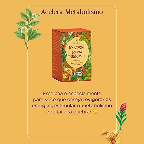 Chá Iamaní Acelera Metabolismo 5 ervas Orgânicas 15 sachês