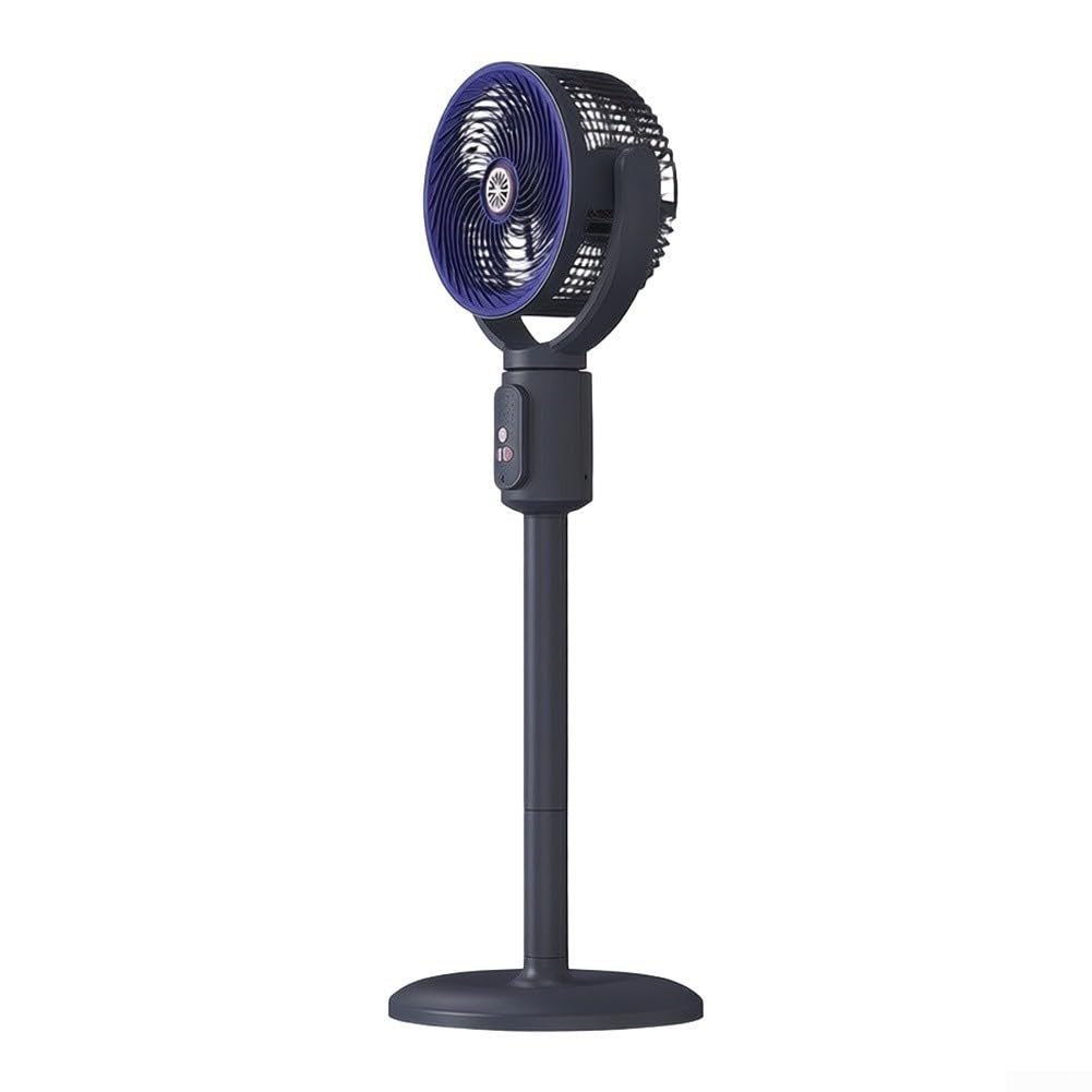 Ventilador de Pie Recargable 6000mAh Silencioso con Mando(Black Style 2)