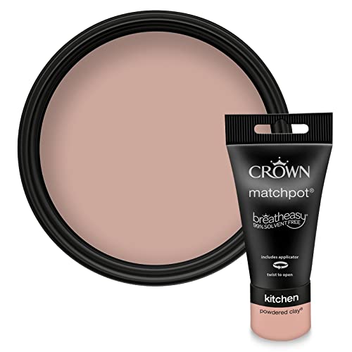 Image of Crown Easyclean Kitchen Matt Emulsion 40ml Sample - Powdered Clay