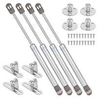 4 Stück 200N/20kg Gasdruckfeder Klappenbeschlag Gasdruckdämpfer, Silber Hydraulische Gasdruckfeder für Klappen Schranktür Stoßdämpfer Küchenschrank Soft Close Klappenfeder