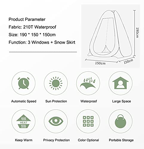 Oullyy 1-2 Person Portable Pop Up Shower Privacy Shelter Tents With 3 Windows, Waterproof Uv Protection Picnic Camping Fishing Shelter Tent, Outdoor Dressing Room Beach Isolation Sun Shelter (Green) #TOP5