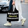 Miyeiw Personalised Tote Bag Customised Canvas Shoulder Bags with Photo Text Logo Name Print, Design Your Own Casual Bag for Shopping Travel Business Work, Gifts for Women Mum Daughter Teacher #4