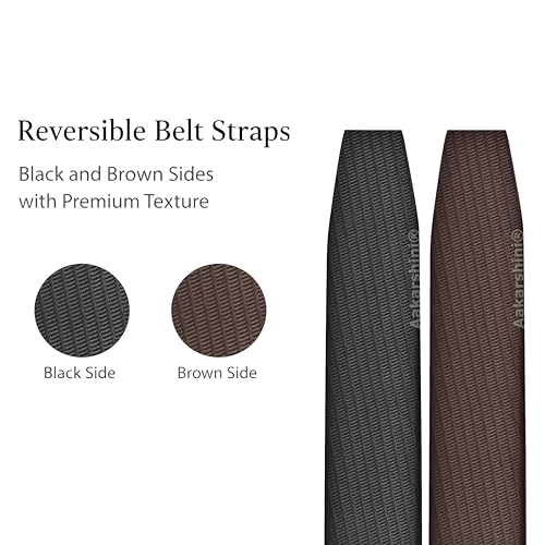 Image of Genuine Italian Leather Reversible Belt Strap Only for Men | No Hole | Without Buckle | Adjustable Cut-to-Fit | Black & Brown | 1.3 Inches Wide