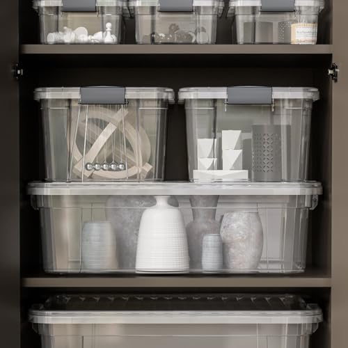 Image of Superio 21 Quart Clear Plastic Storage Boxes with Lids, Stackable Organizer Containers, BPA-Free Storage Bins for Home, Office, School & Dorm, 2 Pack