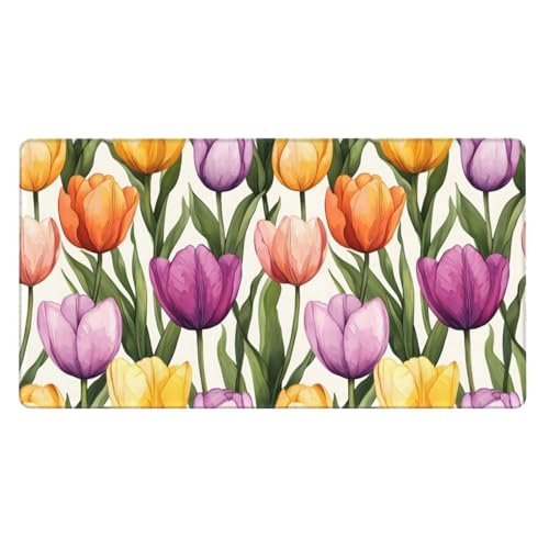 Grand tapis de souris de jeu tulipes : stop aux tapis qui glissent sur le bureau