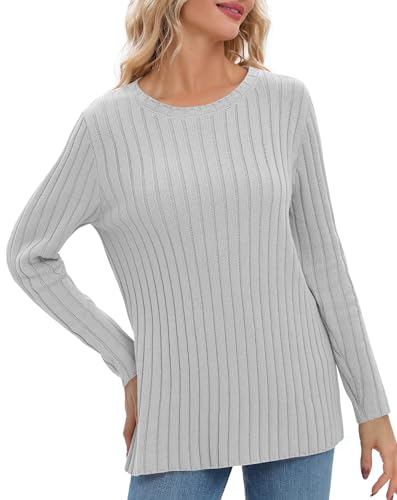 Image of Urban CoCo Women's Lightweight Crewneck Pullover Sweaters Long Sleeve Fall Knitted Sweater Tops
