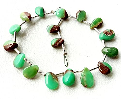 Chrysoprase perles lisses double couleur pour fabriquer un collier d'été bohème unique