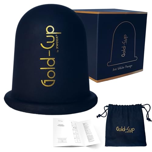 XWOOX Coppetta Anticellulite Originale Gold-Cup - Trattamento Cellulite - Rassodante Pancia Gambe Glutei Fianchi - Massaggiatore Professionale Vacuum Anti Cellulite