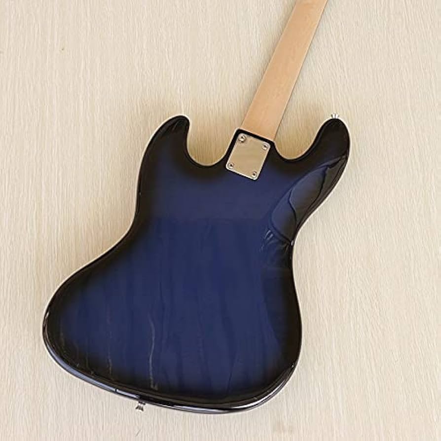 4弦 エレキギター ミニ ブラック バスウッド Amazon.co.jp: 4弦ベースギターブルーカラーバスウッドボディスケール