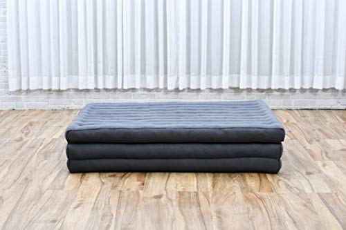 Image of Leewadee Trifold Mattress XL - Comfortable Thai Massage Pad, Foldable Relaxation Floor Mattress Filled with Kapok, Perfect to Use as a Sleeping Mat 79 x 39 inches, Anthracite
